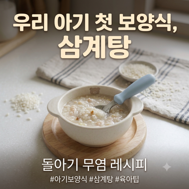 돌아기 두돌아기 삼계탕, 인삼 넣어도 될까? 연령별 유아식 보양식 레시피