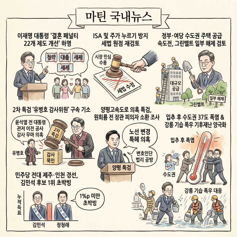 ◎마틴의 국내뉴스읽기 - 2026년 8월 10일(월요일)