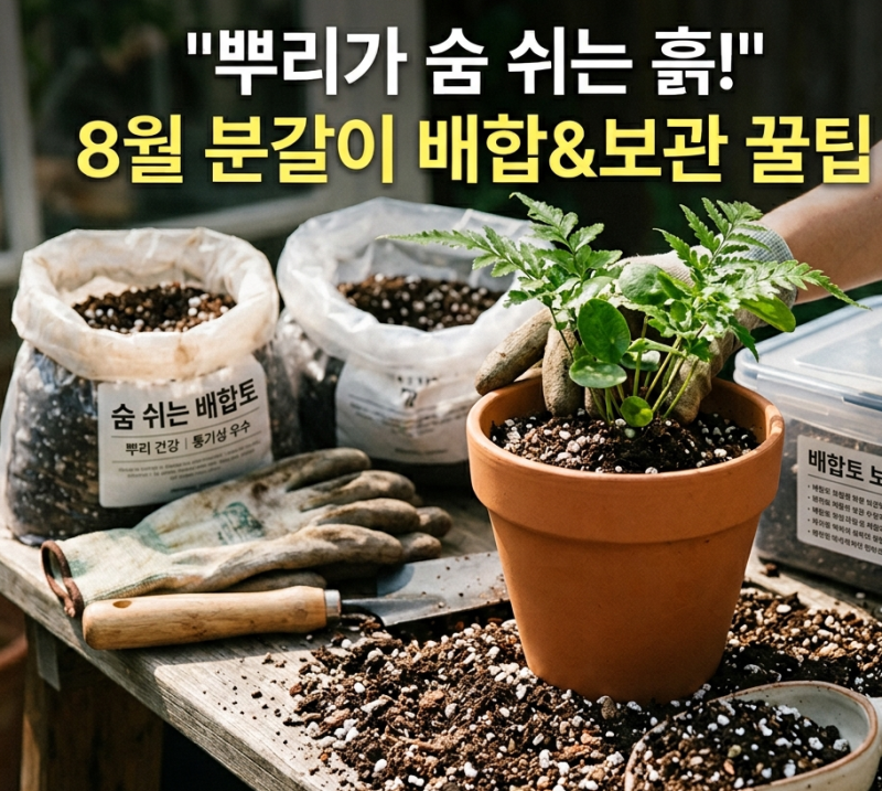 뿌리가 숨 쉬는 흙 만들기" 8월 분갈이 흙 배합 꿀팁