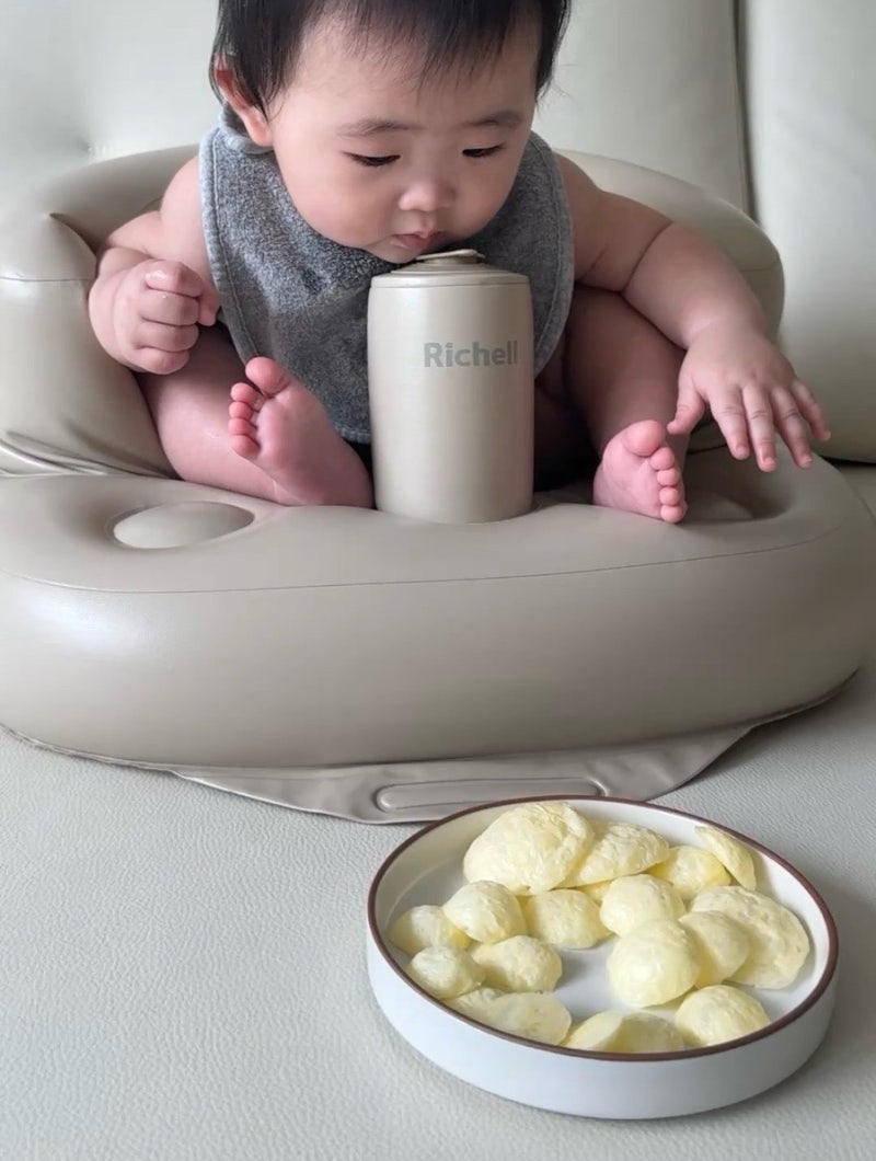 전자렌지 치즈과자 아기 간식 레시피 ｜이앓이 아기 실제 반응은?