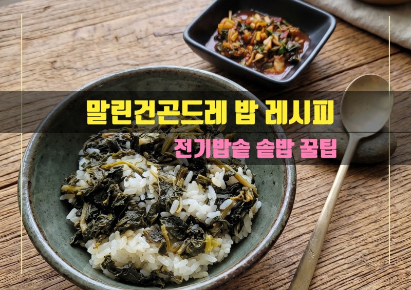 말린건곤드레밥 하는 방법 솥밥 전기밥솥 삶는시간 양념장 곤드레 효능 제철 레시피 다이어....