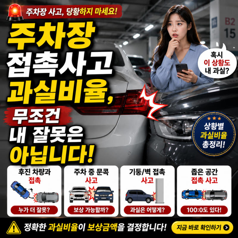 주차장 접촉사고 과실비율, 무조건 내 잘못은 아닙니다