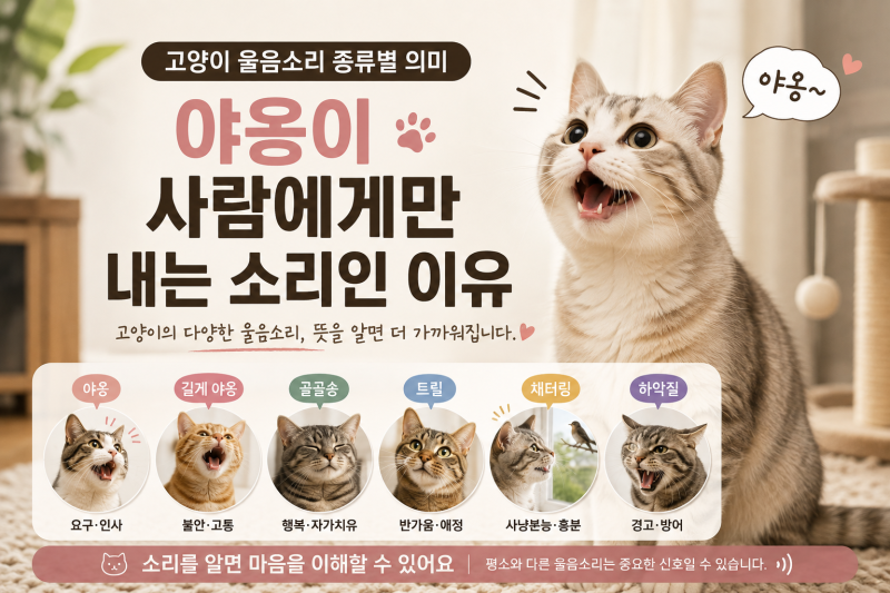 고양이 울음소리 종류별 의미 – 야옹이 사람에게만 내는 소리인 이유