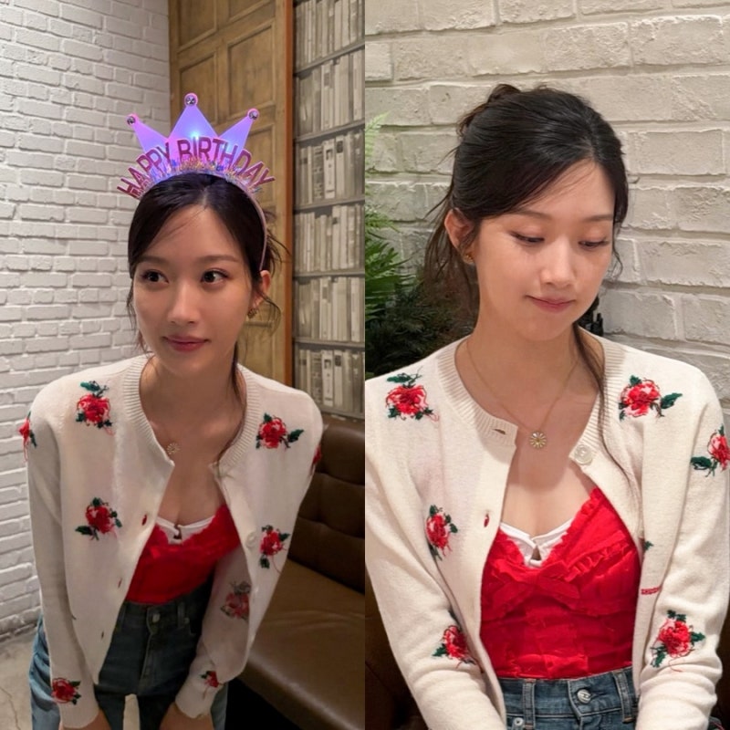 문가영 픽 데일리 아이템 아일릿 원희도 입었던 플라워 가디건