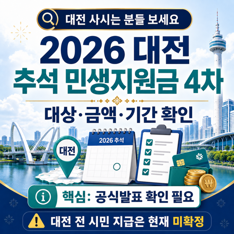 2026 추석 민생지원금 4차 대전 시민도 받을 수 있을까?