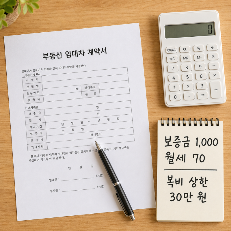 월세 보증금 1000에 70이면 복비 얼마일까? 부동산 중개보수 계산법
