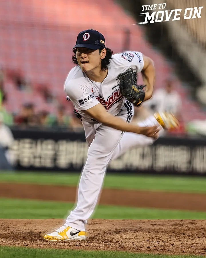 <b>곽빈</b> MLB 도전 의지 공식, 158km <b>두산</b> 에이스, 이제 미국 바라본다
