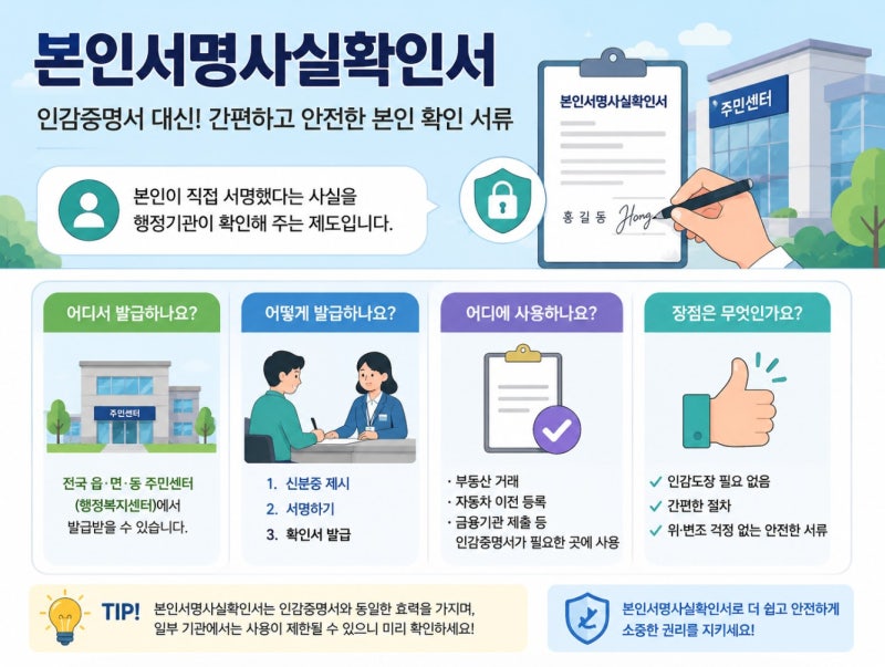 본인서명사실확인서 총정리! 인감증명서 대신 사용할 수 있을까? 발급방법부터 온라인 이용....