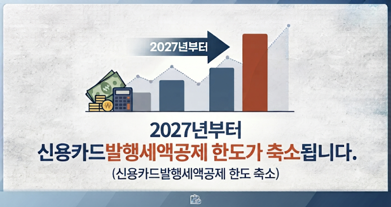 27년부터 개인사업자 신용카드발행세액공제 한도가 축소됩니다.
