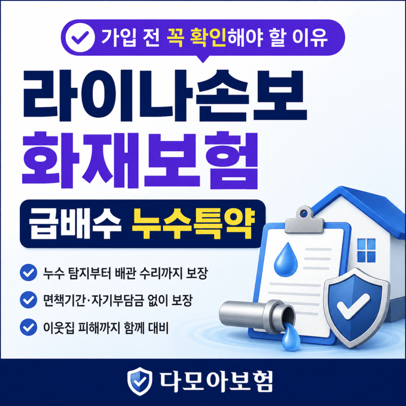 라이나손보 화재보험 급배수 누수특약, 가입 전 꼭 확인하세요.