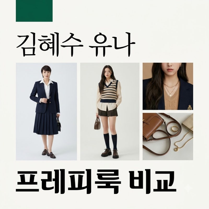 김혜수 유나 프레피룩 비교 33살 차이 안 느껴진 이유