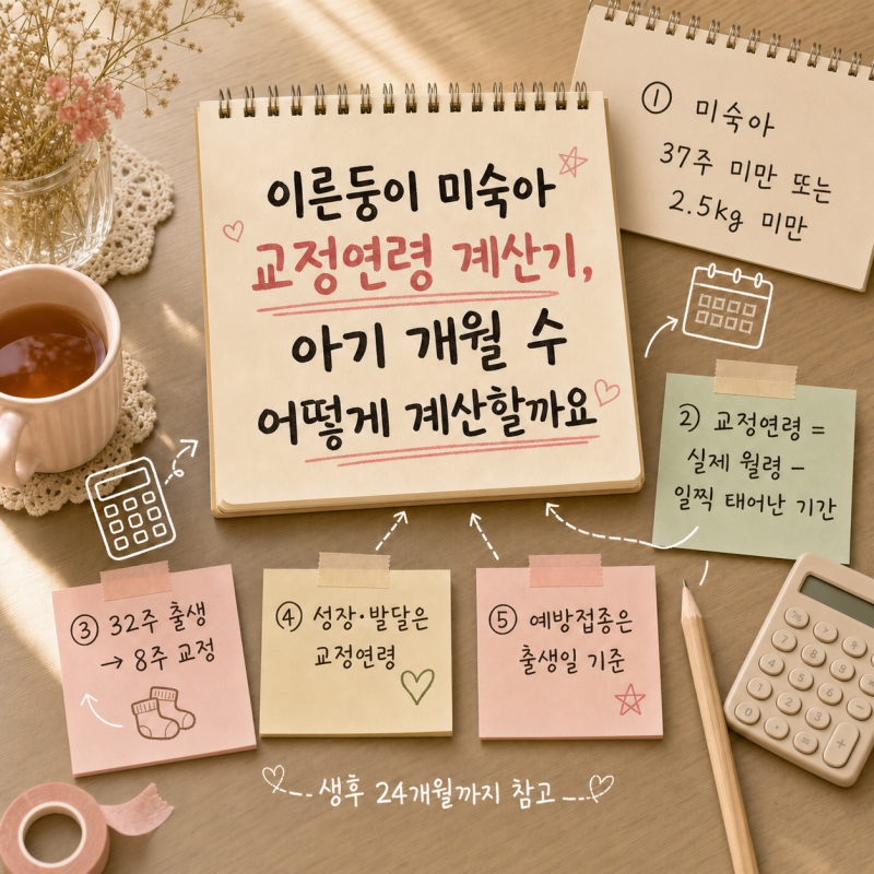 이른둥이 미숙아 교정일 계산기, 아기 개월 수 어떻게 계산할까요