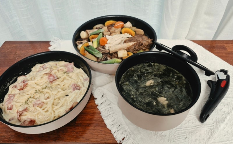 주방수납도 미니멀하게! 테팔 매직핸즈크렘 드 피치 후라이팬추천