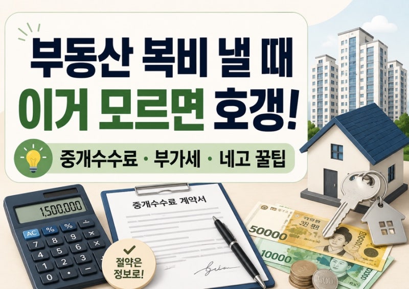 부동산 복비 아끼는 법｜중개수수료 부가세·현금영수증·네고 방법 총정리
