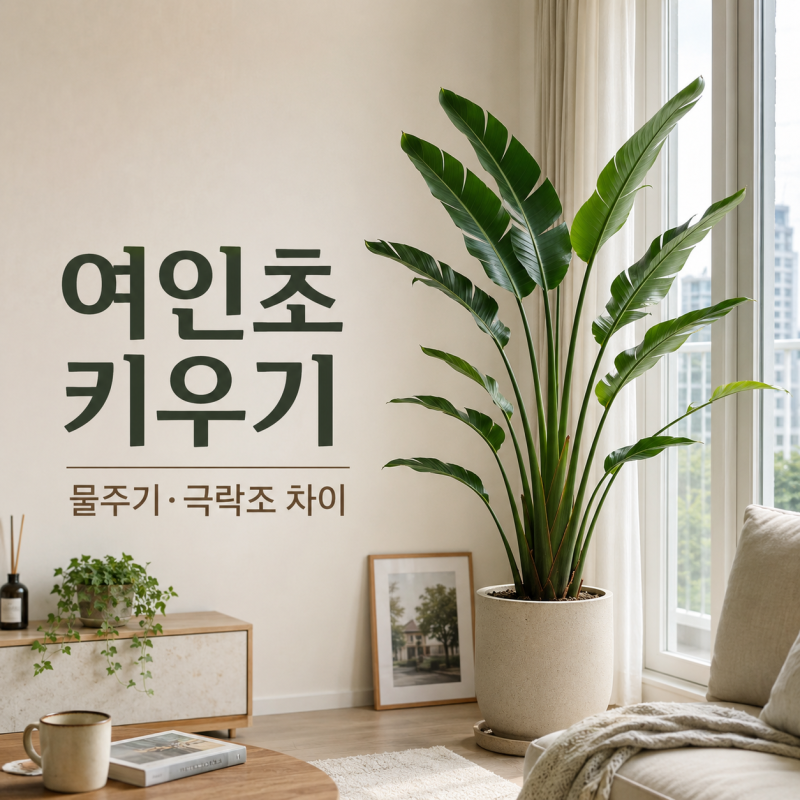 여인초 키우기 물주기 극락조 차이, 거실 식물 고르기 전 알아본 관리법