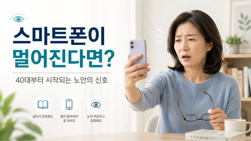 스마트폰이 점점 멀어진다면? 40대부터 시작되는 ‘노안’의 충격적인 신호