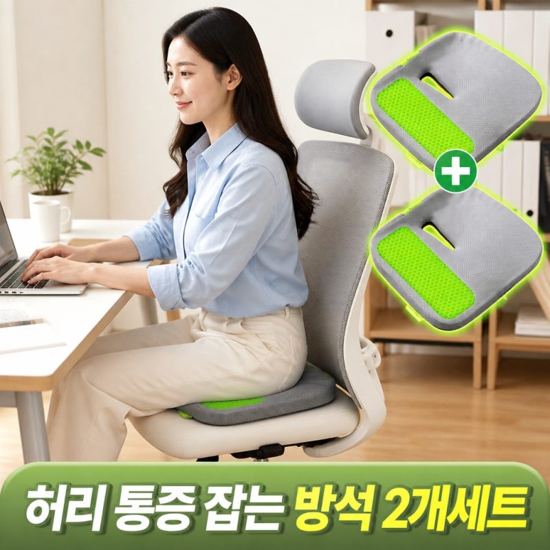 꼬리뼈 통증 잡는 밸런스온 기능성 시그니처 시트 2개세트 자세교정 도넛 무중력 방석 정리