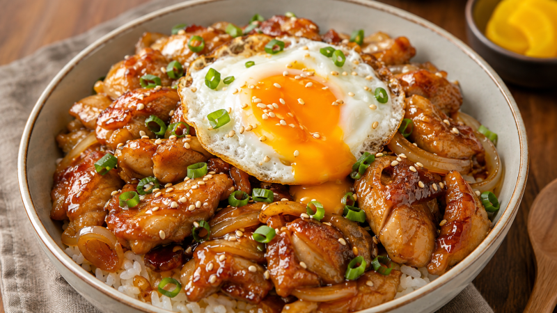 아이들도 밥 한 그릇 순삭! 간장 버터 닭다리살 덮밥