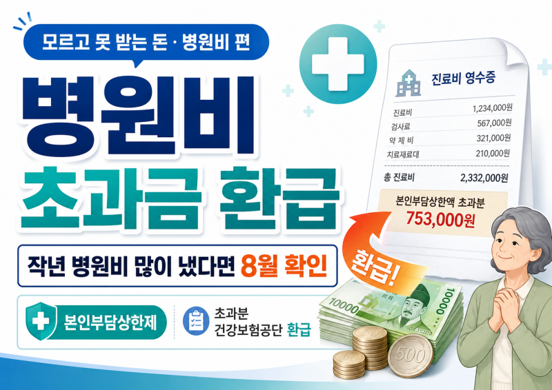 본인부담상한제 초과금 총정리｜작년 병원비 많이 냈다면 8월에 확인하세요
