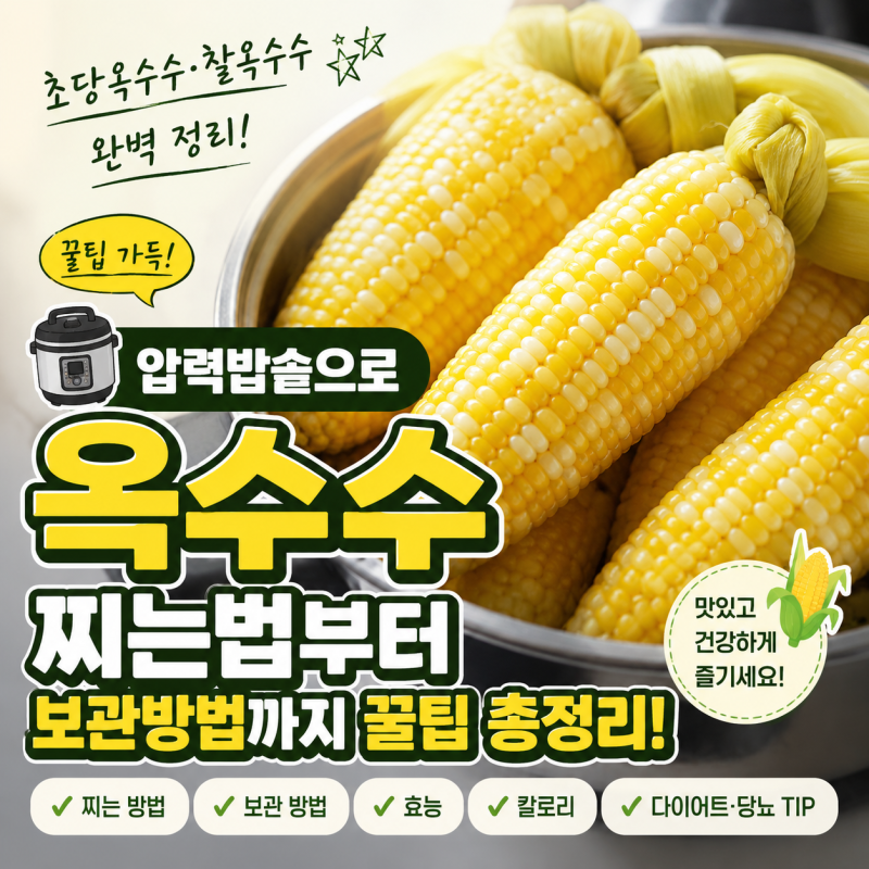 압력밥솥으로 옥수수 찌는법부터 보관하는 법까지 꿀팁 총정리 (+효능, 칼로리)