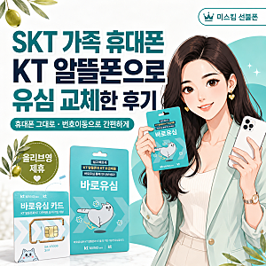 SKT 가족 휴대폰 KT 알뜰폰으로 유심 교체한 후기