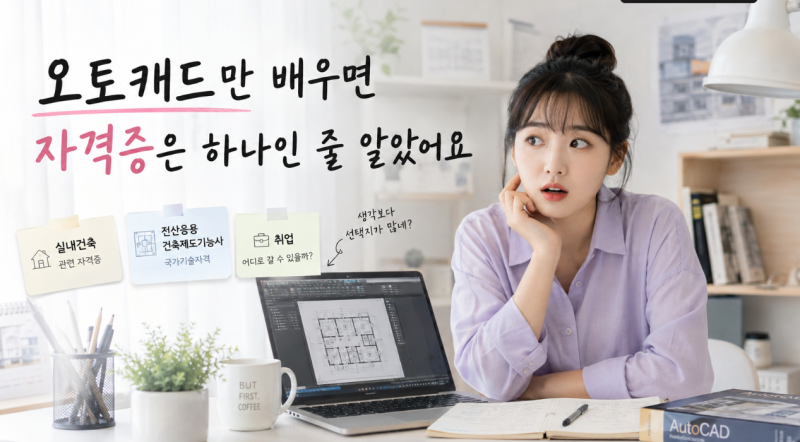 오토캐드 자격증, 뭘 따야 할까? 종류·난이도·독학·취업까지 총정리
