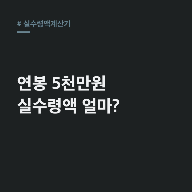 실수령액계산기, 2026 연봉 5천만원 실제 받는 금액