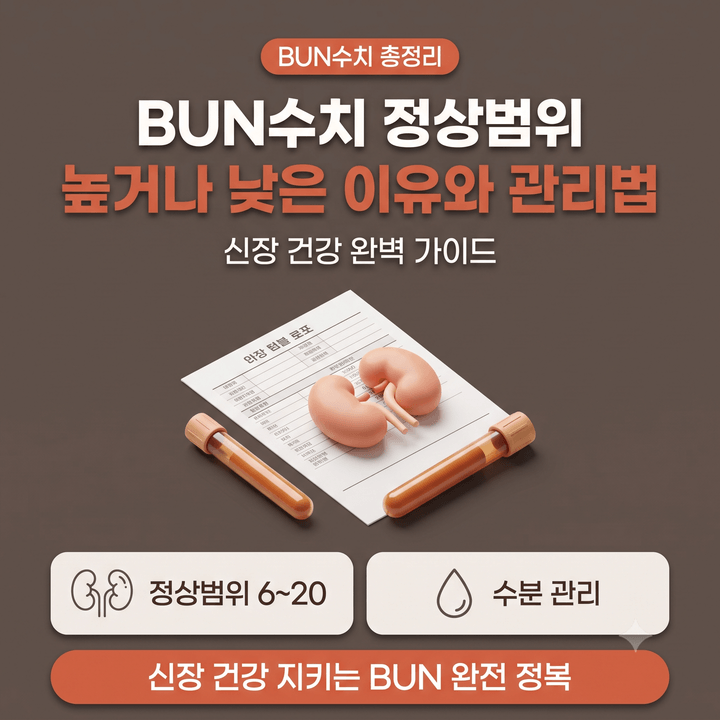 BUN수치 정상범위 6~20mg/dL 기준으로 높을 때 낮을 때 원인과 관리법 총정리