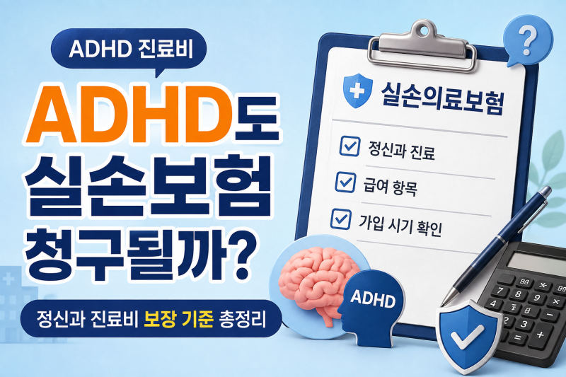 [보험] ADHD도 실손보험 청구될까? 정신과 진료비 보장 기준 총정리