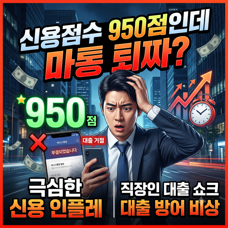 "신용점수 950점인데 마통 퇴짜?" 극심한 신용 인플레와 직장인 대출 방어