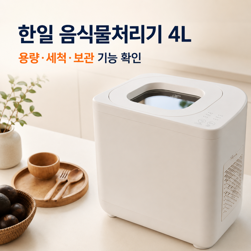 한일 듀얼 블레이드 음식물처리기 4L, 용량부터 세척·보관 기능까지