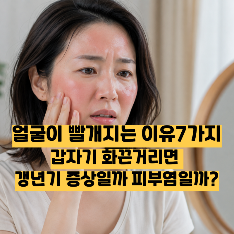 얼굴이 빨개지는 이유 7가지, 갑자기 화끈거리면 갱년기 증상일까 피부염일까?