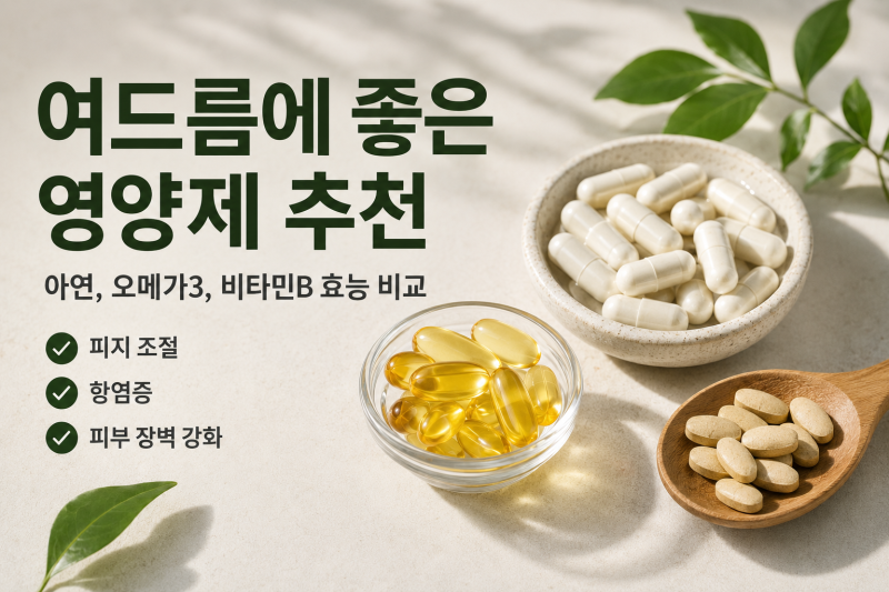 여드름에 좋은 영양제 추천 (아연, 오메가3, 비타민B 효능 비교)