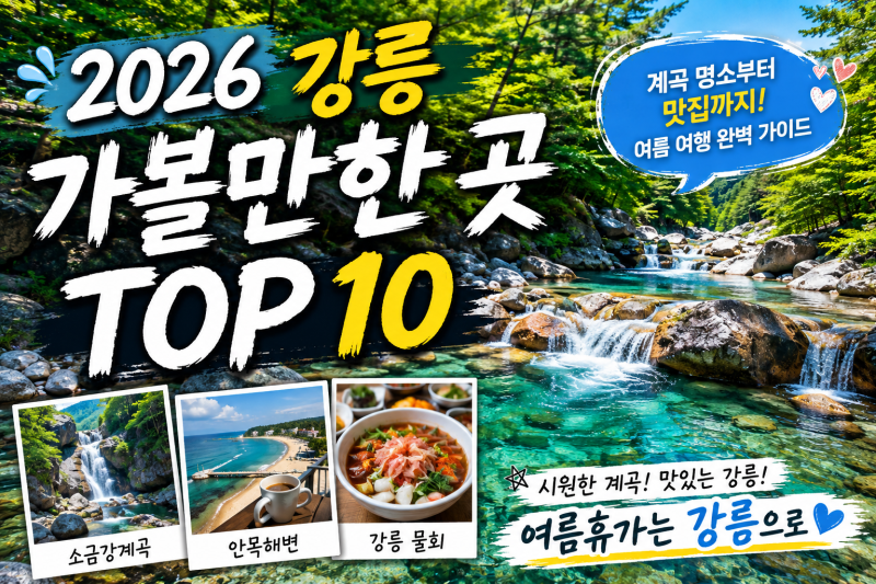 ️2026 강릉 가볼만한 곳 BEST 10! 계곡부터 맛집까지 총정리️
