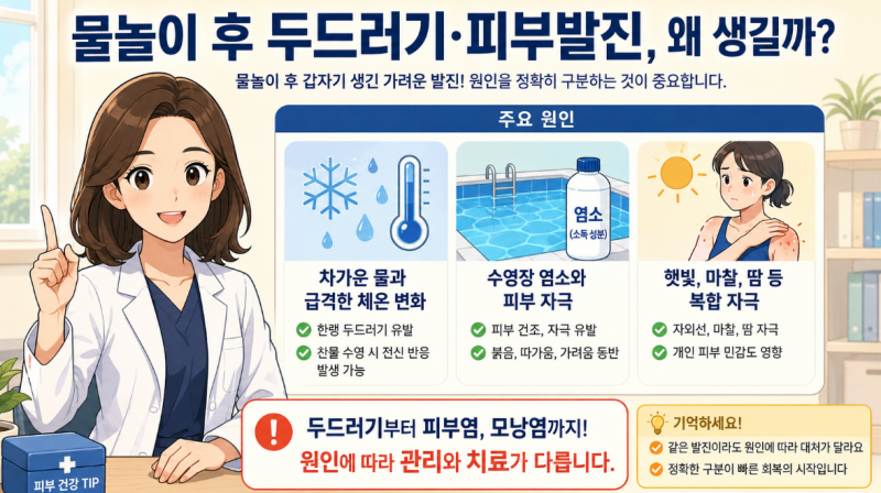 물놀이 후 두드러기 피부발진 원인과 대처 방법, 연고·약 치료까지