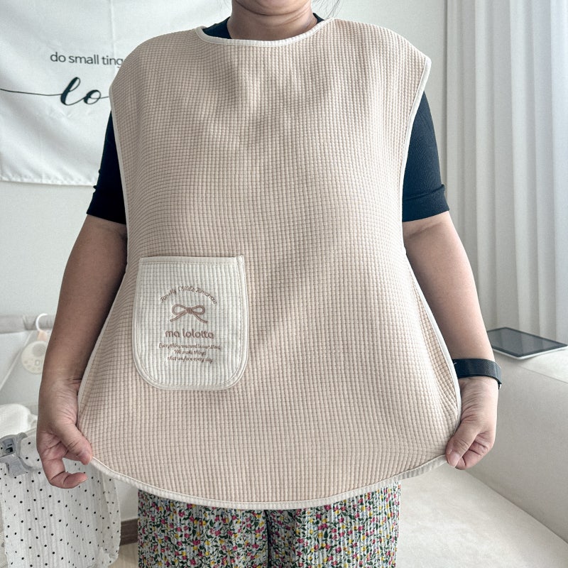 엄마앞치마 마롤로뜨 프리미엄 수유 조끼 턱받이 | 아빠와 함께 써본 육아템