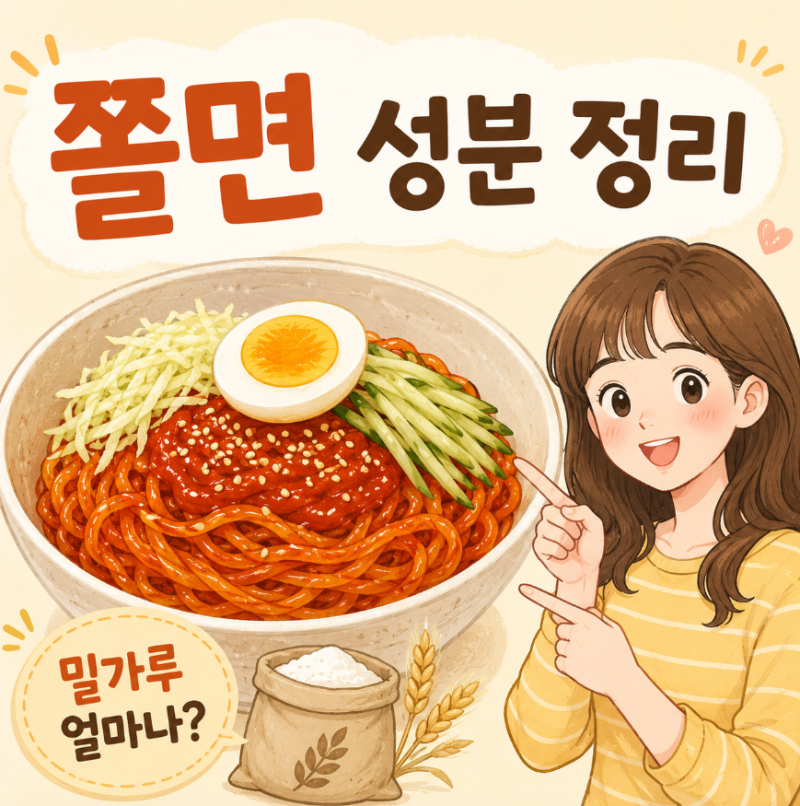 쫄면 성분 정리, 밀가루 얼마나 들어있을지 궁금하다면