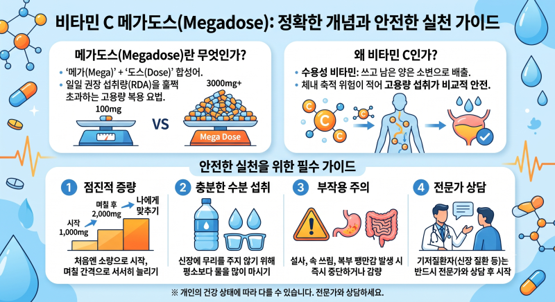 [영양제 기초 상식] 내 몸을 깨우는 항산화 습관, '비타민 C 메가도스' 완벽 가이드
