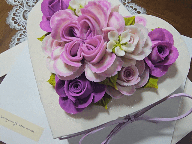 춘천 수제케이크 추천, 생일날 선물받은 꽃앙금 떡케이크｜손정화 떡케이크