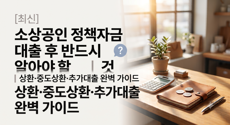 [최신] 소상공인 정책자금 대출 후 반드시 알아야 할 것,상환·중도상환·추가대출 완벽 가이....