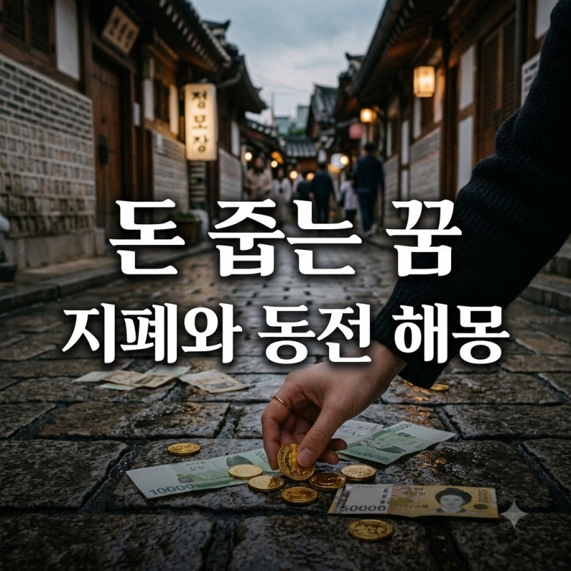 돈 줍는 꿈 해몽 | 지폐와 동전 종류에 따른 운세 변화 완벽 정리