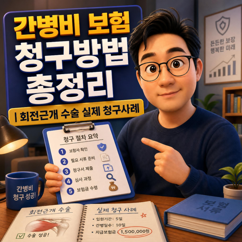 간병비 보험 청구방법 총정리 | 회전근개 수술 실제 청구사례
