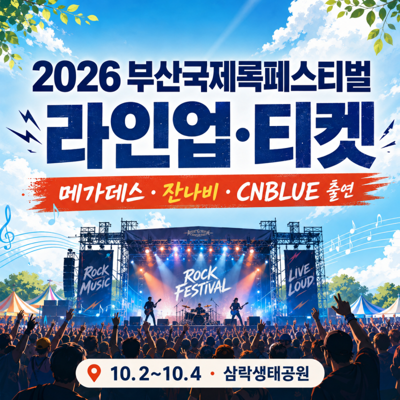 2026 부산국제록페스티벌 라인업·티켓ㅣ메가데스·잔나비·CNBLUE 출연