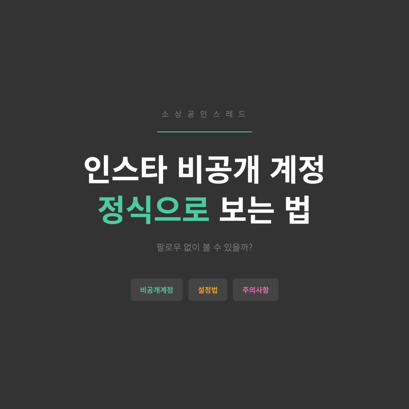 인스타 비공개 계정, 팔로우 없이 볼 수 있나요? 정식 확인 방법과 설정법