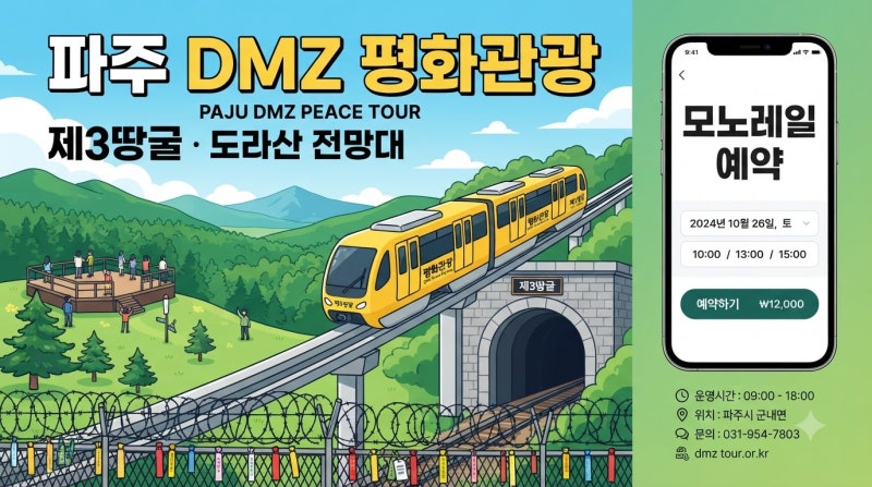 파주 제3땅굴 예약 방법 및 모노레일 가는법 총정리 (DMZ 평화관광)