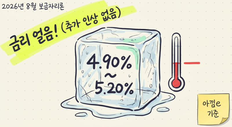 2026년 8월 보금자리론 금리 동결｜아낌e 금리·우대금리·대출한도 총정리