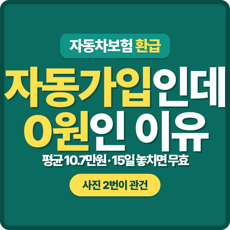 자동차보험 마일리지 환급 총정리 | 자동가입인데 0원인 이유와 기한