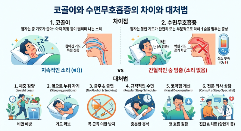 [건강80] 코골이 원인과 해결법, 수면무호흡증과 다른 점까지 깔끔 정리