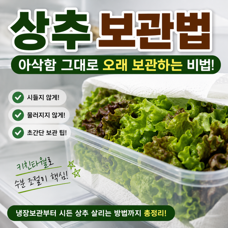 상추 보관법 및 아삭함 그대로 오래 냉장보관 하는법 비법 정리