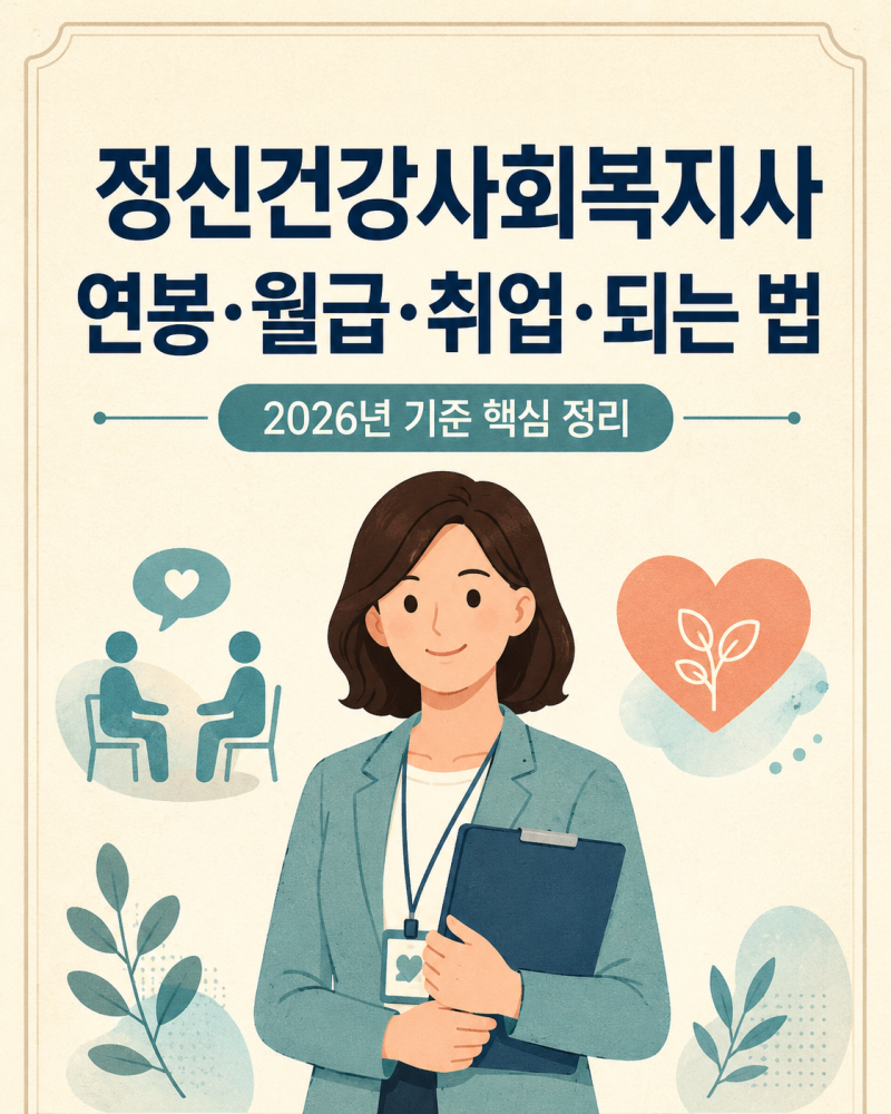 정신건강 사회복지사 연봉 월급 취업 되는법?